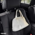 thumbnail image 3 of Car Hooks for Purses and Bags, Beige Leather Car Back Seat Storage Hook, Set of 2, 3 of 4