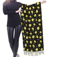 thumbnail image 4 of Shawl Wraps for Women - Cute Lemon Purple Leaves Black Oversized Fall Winter Fashion Blanket Scarf for Women, 4 of 6