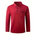 thumbnail image 2 of Elvqul Mens Shirts Long Sleeve Under $5.00 Pullover Red Mens Tops Polo Shirts, 2 of 3