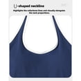 thumbnail image 5 of Women Halter Neck Yoga Tank Top Contrast Trim Slim Fit Workout Athletic Top, 5 of 9