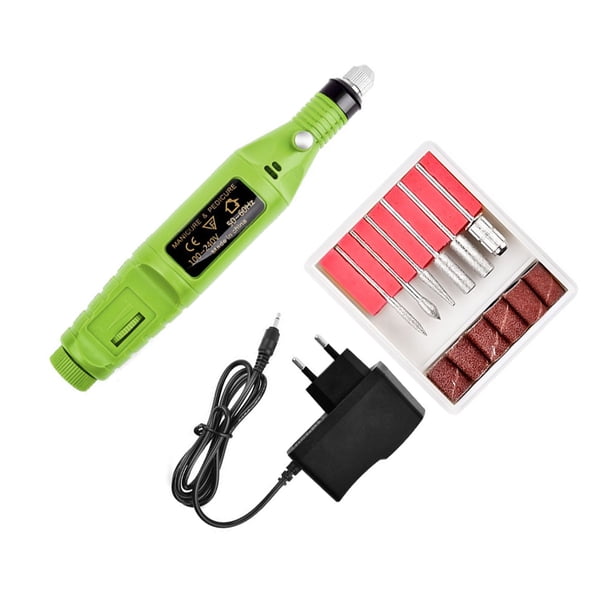 Qarigey Taladro eléctrico tallado pluma conjunto desata el potencial creativo máquina portátil de mejora de uñas conjunto de molino de Juegos de manicura estándar de Europa Verde