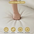 thumbnail image 3 of Wiilayok 65" Luxury Velvet Chesterfield Loveseat, Mid Century Modern 2 Seat with Thick Backrest, Gold Stainless Steel Trim, Crescent Moon Armrest, Beige and Gold for Living Room, 3 of 7