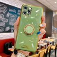 thumbnail image 1 of For Apple iPhone 12 Pro Max Green Ring Case Luxury Stream Plating Elegant Cover Case, 1 of 1