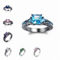 thumbnail image 3 of Womens Alloy Ring With Black Diamond Gem Inlay Fashion Jewelry And Artificial Gemstone Inlay Individually Packed, 3 of 5