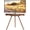 Black, variant on Tripod Easel TV Stand for 43"–65" TVs, Height Adjustable Swivel TV Floor Stand with Wooden Tray, Portable TV Stand for Bedroom, Living Room & Studio, Metal Black