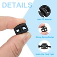thumbnail image 3 of Uxcell Plastic Cord Lock, Double Hole Spring Cords Toggle Stopper Slider Stops Fastener End Black, 3 of 6