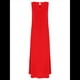 thumbnail image 4 of Vestido Informal de Mujer, Sin Mangas, Cuello Redondo, Color Liso, con Costuras de Encaje y Abertura, Medio. Rojo S, 4 of 8