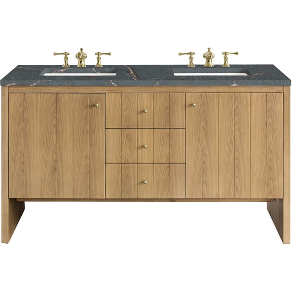 James Martin Vanities 435-V60d-Fpbl Hudson 60" Free Standing Double Basin Poplar Wood