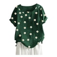 thumbnail image 1 of Leutsin T-Shirt Ample Décontracté d'Été pour Femme à Col Rond et Manches Courtes à Imprimé Floral, 1 of 3