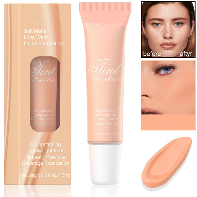 Women Fashion Concealer Oil Control Liquid Foundation Natural Light Base Makeup To Cover Skin Defects Pores Foundation Make Up 15ml