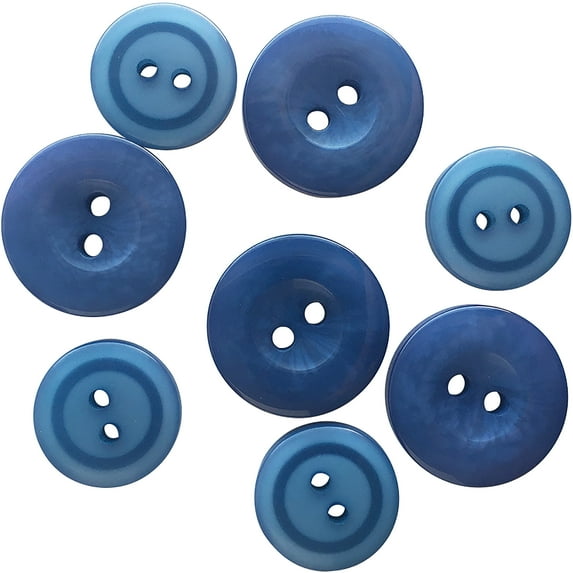 Button Up! Snack Pack Buttons 8/Pkg-Denim