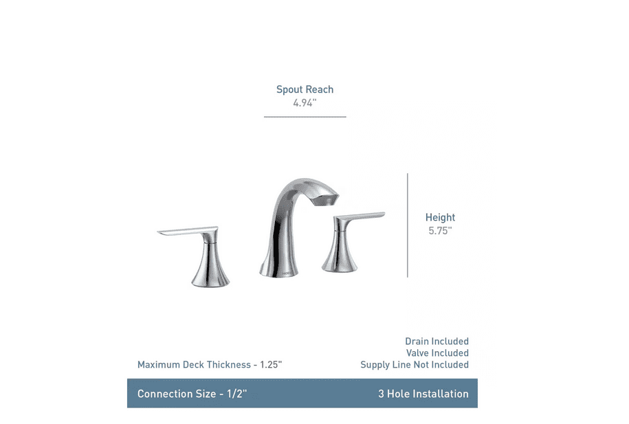 MOEN 84517BZG Findlay 8 in. Widespread 2-Handle Bathroom Faucet in Bronzed Gold (Valve Included)