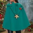 thumbnail image 4 of QQAMB Christmas Tree Poncho Adults Bow Ball Decor Hooded Cloak Cape Party Prop for Cosplay Party Outfits, 4 of 5