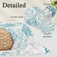 thumbnail image 3 of Teal Grey Coral Coastal Small Pillow Covers,Summer Beach Seaside Nautical Soft Breathable Throw Pillow Cases with Invisible Zipper,Decorative Pillowcase Pillows Protectors for Sofa Bed Chair 12"x20", 3 of 9
