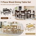 thumbnail image 6 of Euroco 7-Piece Farmhouse Dining Table Set with 6 Chairs,59.8" Kitchen Table & Chairs Set with Solid Wood Frame for 6,Perfect for Small Space,Espresso, 6 of 8