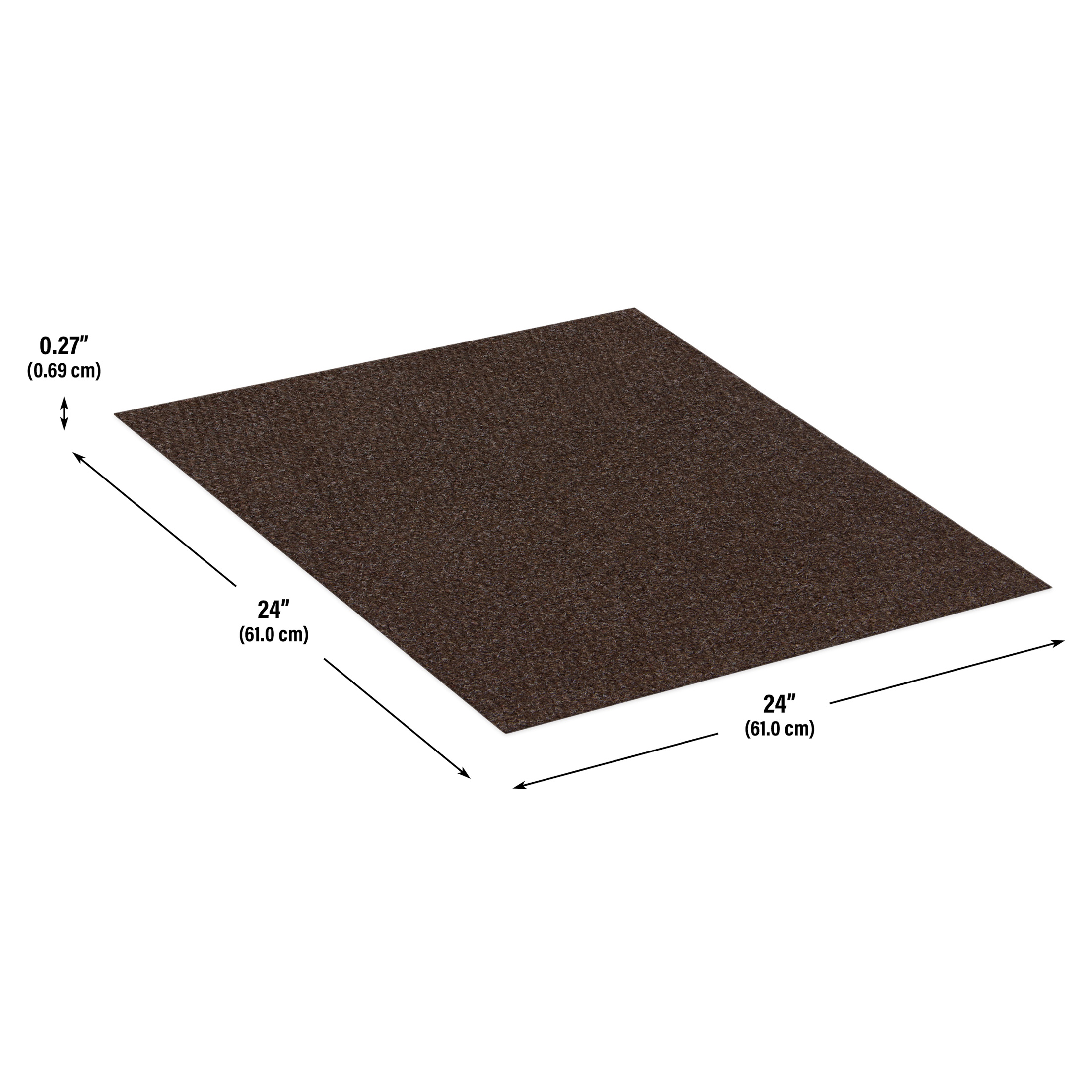 Rocket Hobnail Brown Residential 24 in. x 24 in. Peel and Stick Carpet Tile Square 48 Sq. ft. 12 Tiles Per Box