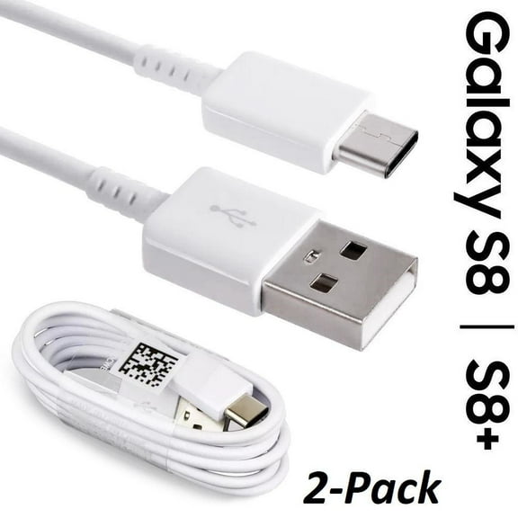 2 Pack Samsung USB-C Data Charging Cable for Galaxy S9/S9+/Note 9/S8/S8+ - White EP-DG950CWE- 100% Original - Bulk Packaging - New