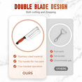 thumbnail image 3 of 2 Pcs Cabbage Chopper Shredder - Stainless Steel Kitchen Knife for Slicing, Grating & Shredding - Perfect for Sauerkraut, Coleslaw, Vegetables - Sharp Blades,Black & Red Handle, 3 of 7