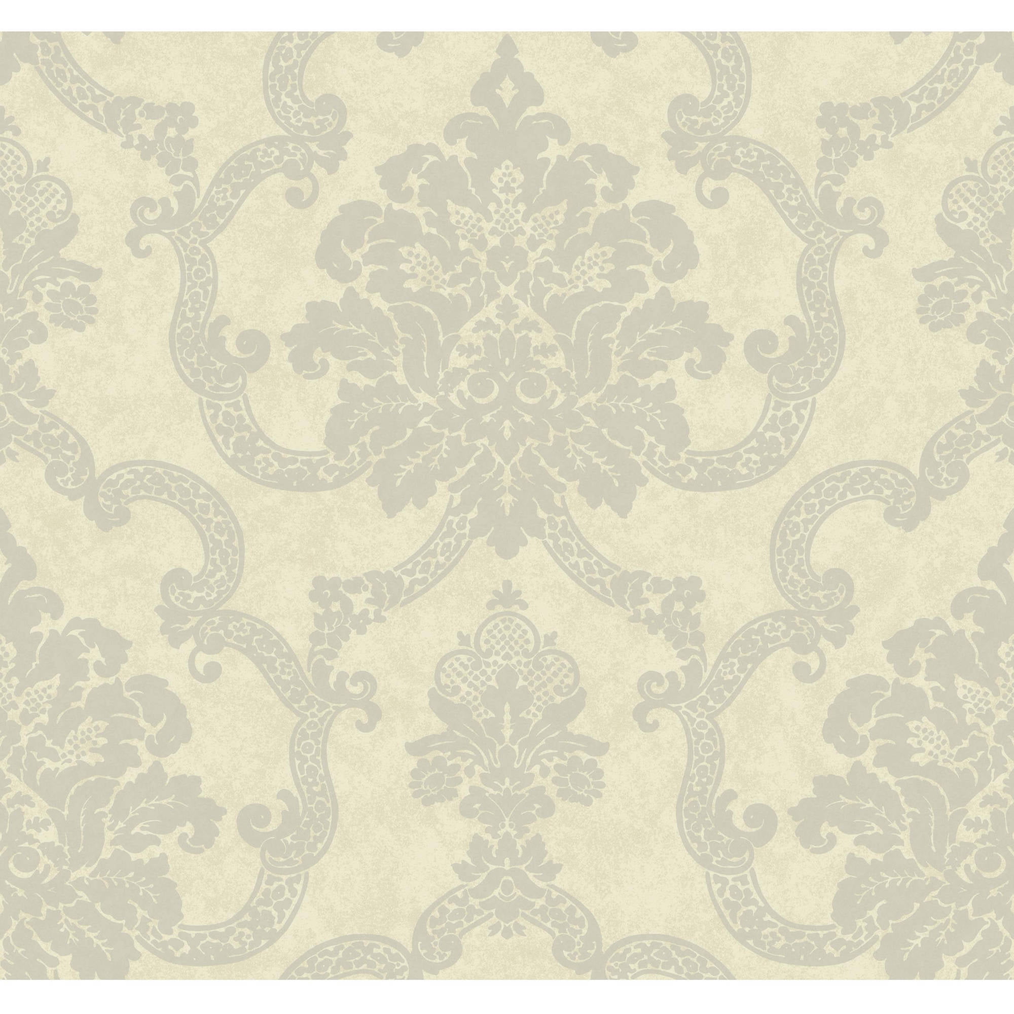 York Wallcoverings Gray Decorative Damask Prepasted Wallpaper Walmart