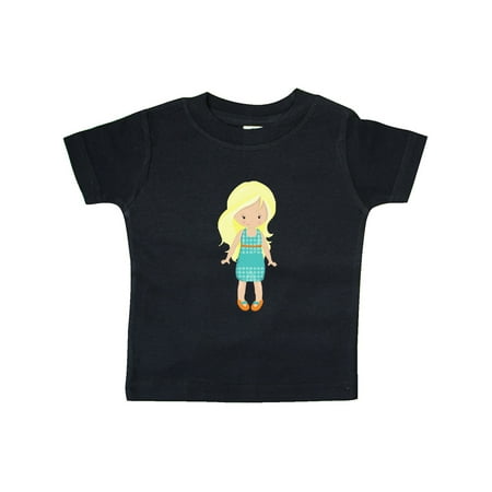 

Inktastic Fashion Girl Blonde Hair Blue Dress Orange Shoes Gift Baby Girl T-Shirt