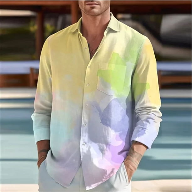 Camisas suaves de moda para hombre con puños geométricos negras azules y rojas ropa de calle de manga larga para exteriores blusas casuales de moda