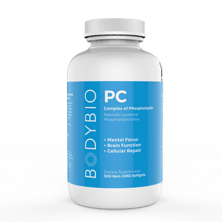 BodyBio - PC Phosphatidylcholine, 1300mg, Phospholipid Complex, 300 Softgels