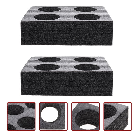 Hemobllo 3-Pack Black Cotton Drink Carrier Trays for Takeout Cups, Reusable Beverage Holders for Coffee and Cold Drinks
