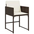 thumbnail image 2 of vidaXL 17 Piece Garden Dining Set with Cushions Brown Poly Rattan, 2 of 5