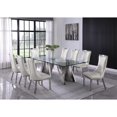 thumbnail image 4 of Clear Glass 9pc Dining Set with Silver Stainless Steel and 8 Chairs, 4 of 4