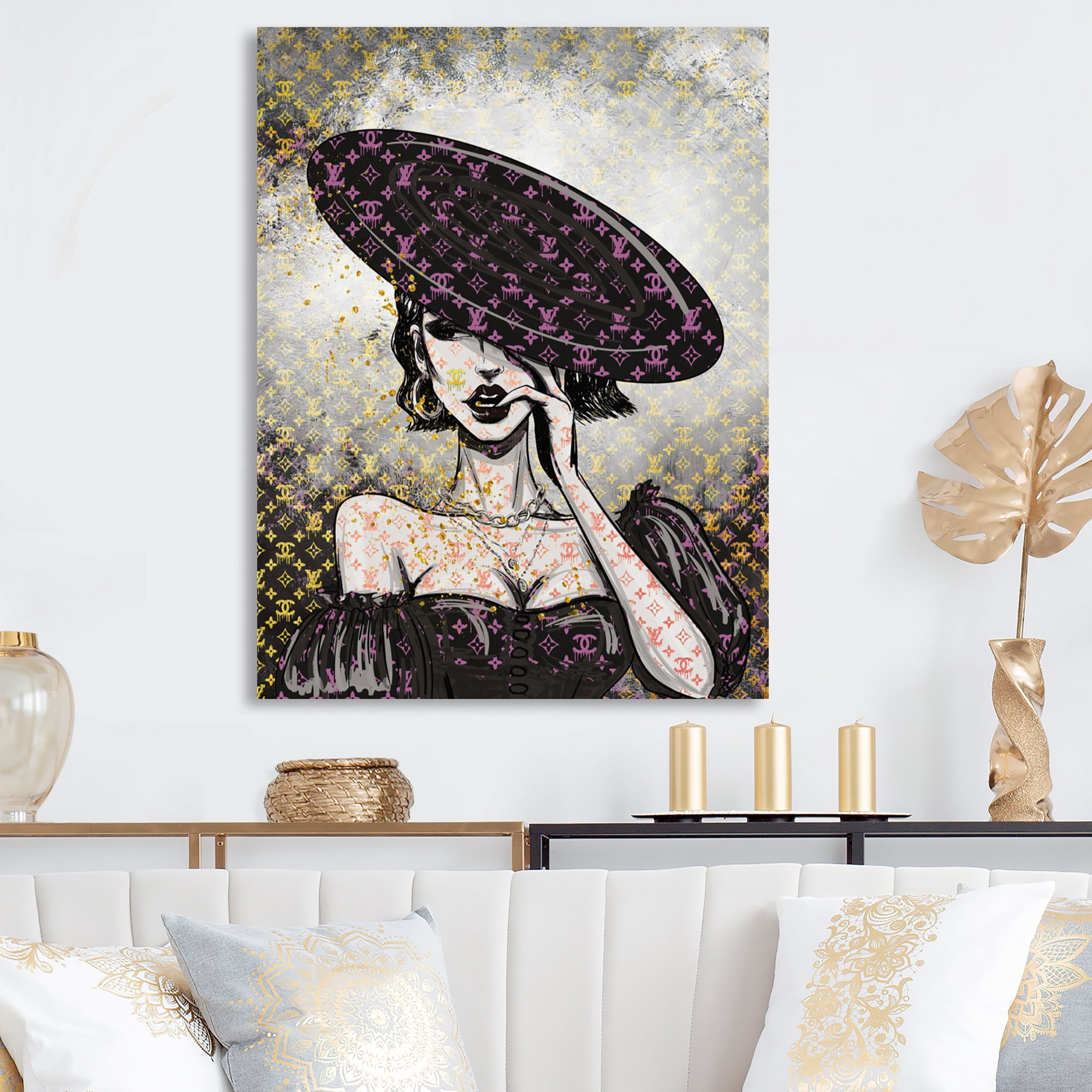 Designart High End Female Illustration Canvas Wall Art