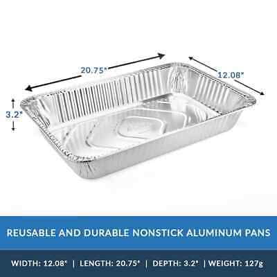  Aluminum Foil - Aluminum Foil Pans - 30-Piece Full-Size Deep  Pans, Disposable Steam Table Pans for Baking, Serving, Roasting, Broiling,  Cooking, 20.5 x 3.3 x 13 Inches: Home & Kitchen