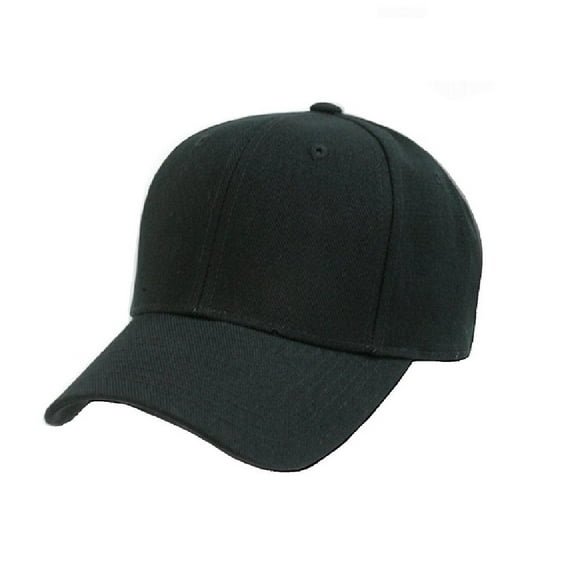 Plain Baseball Cap - Blank Hat with Solid Color and Adjustable (Black)