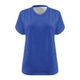 thumbnail image 3 of Hecho para Más Camisa Mujeres de Cuello en V de Gran Tamaño de Manga Corta Top Sólido, Base de Verano Deportivo Tee para el Uso Diario Y Casual Del Hogar, Bastidor de Imitación Ligero, 3 of 4