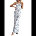 thumbnail image 3 of Vestido Maxi Floral de Verano para Mujer, Escote Cuadrado, Fruncida, Ajustado, Vestido Formal para Invitadas de Boda. XL, 3 of 10
