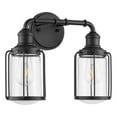 thumbnail image 1 of Prominence Home Lincoln Woods 2 Light Industrial Bathroom Vanity Light, Black, 1 of 11