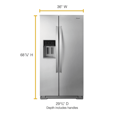 Whirlpool - 20.6 Cu. Ft. Side-by-Side Counter-Depth Refrigerator - Stainless Steel