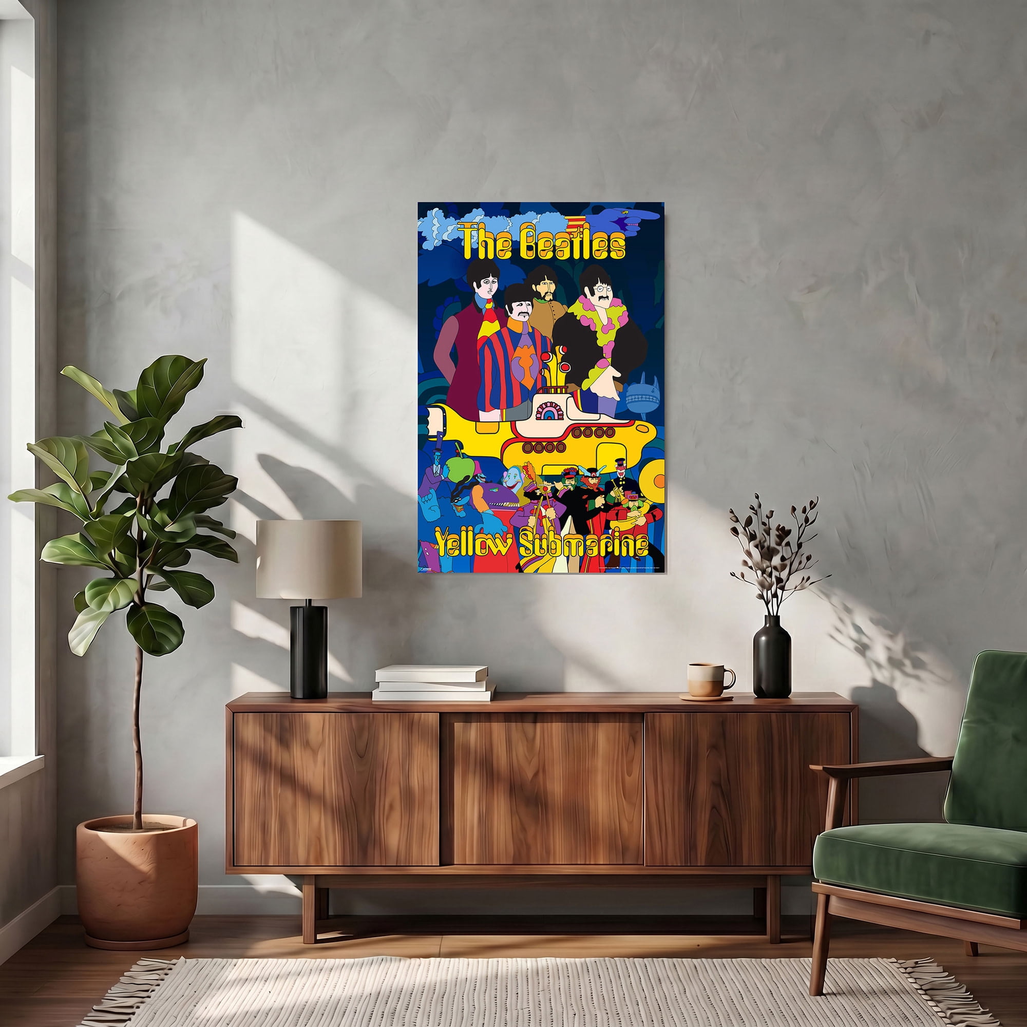 Pyramid America: The Beatles: Yellow Submarine - 24x36 Poster, Album Cover Print - Classic Rock Band Artwork, Licensed Music Wall Decor, Collectible