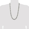 thumbnail image 2 of Auriga 925 Sterling Silver Antiqued 9 mm Figaro Chain Necklace for Mens 28", 2 of 5