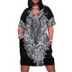 thumbnail image 1 of Vestido holgado de dragón oscuro con flores para mujer traje de manga larga con bolsillos trajes de verano, 1 of 7