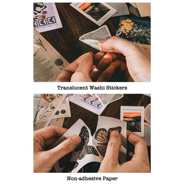Paquete de Suministros para áLbumes de Recortes Vintage (400 Piezas) para Planificadores de Diarios Arte Basura Diario Pegatinas de Papel para Bricolaje (B)