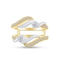 thumbnail image 3 of AFFY 0.50CT Moissanite Diamond Two Tone Wedding Ring Guard Enhancer 14K Yellow Gold over Silver-7.5, 3 of 8