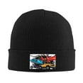 thumbnail image 2 of ZICANCN Practical Airplanes Cars Trucks Knit Beanie Hat, Winter Cap Soft Warm Classic Hats for Men Women, Black, 2 of 8