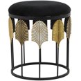 thumbnail image 6 of DecMode 16" x 19" Black Metal Embossed Leaf Accent Table with Hollow Center, 1-Piece, 6 of 7