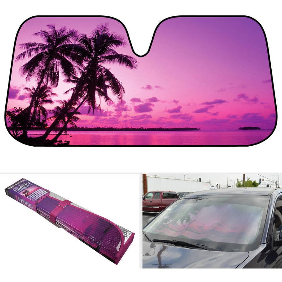BDK Pink Sunset Sunshade, Sailor\'s Delight at Night, Folding Accordion