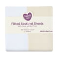 thumbnail image 3 of Parent's Choice 180 Thread Count White and Birch Cotton Fitted Bassinet Sheets, 2 Pack, 3 of 5