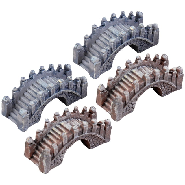 Miangastore 4Pcs Miniature Bridge Models Decorative Tiny Bridge Crafts Photo Props