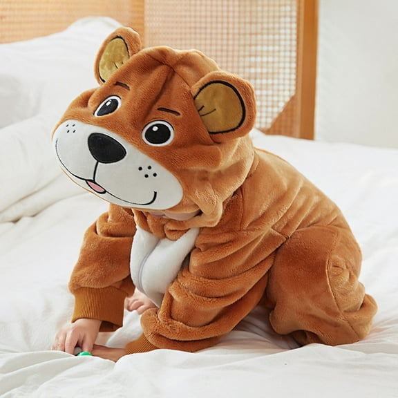 Animal Jumpsuits Baby Boys Girls New Christmas Hooded Soft Baby Long Sleeve Romper Baby Christmas for 3-4 Years