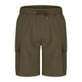 thumbnail image 5 of Mens Shorts Solid Color Straight Cargo Pants Multi Pockets Casual Shorts, 5 of 6