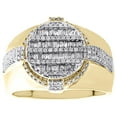 thumbnail image 2 of 10K Yellow Gold Round & Baguette Diamond Circle Frame Pinky Ring Band 0.72 CT., 2 of 5