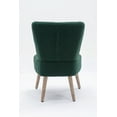 thumbnail image 6 of Accent Chair with Wooden Legs, Modern Armless Slipper Chair, Button-Tufted Decorative Sitting Chair, Corner Side Chair for Living Room Bedroom Office, Green, 6 of 7